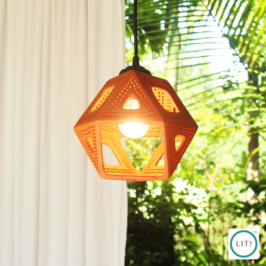 Minimal terracotta light for timeless décor