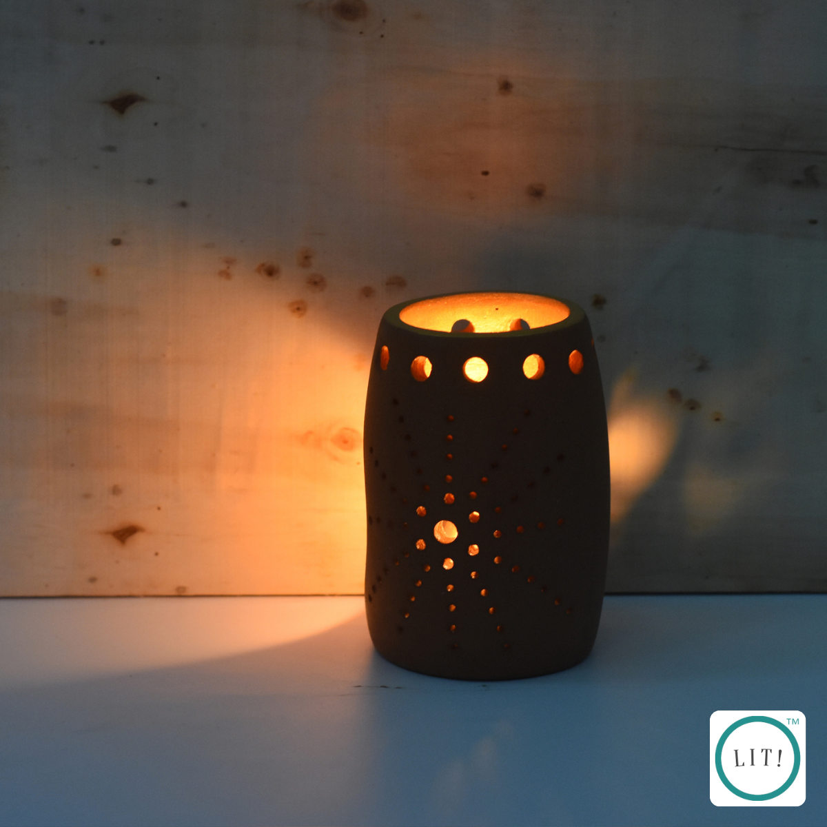 Special design terracotta tealight pod in earthy tone