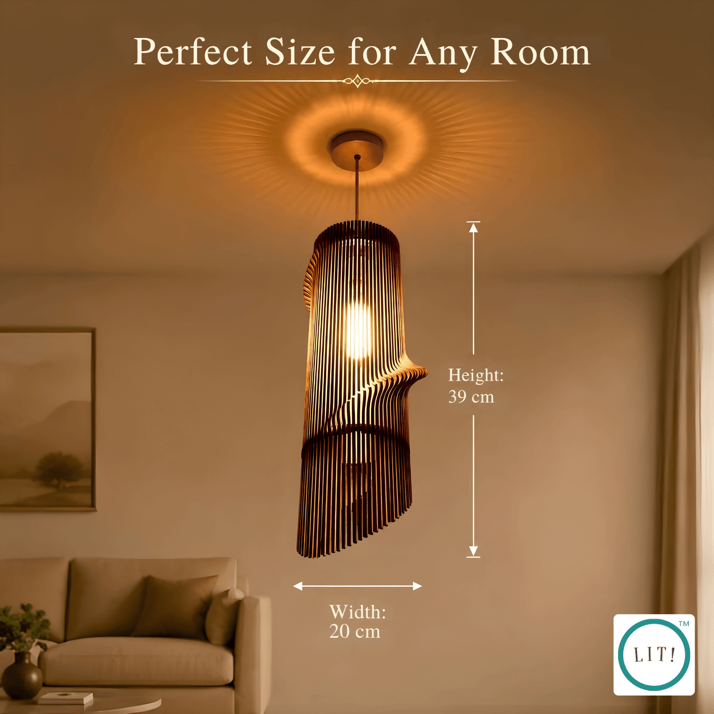Caden Wooden Pendant Light