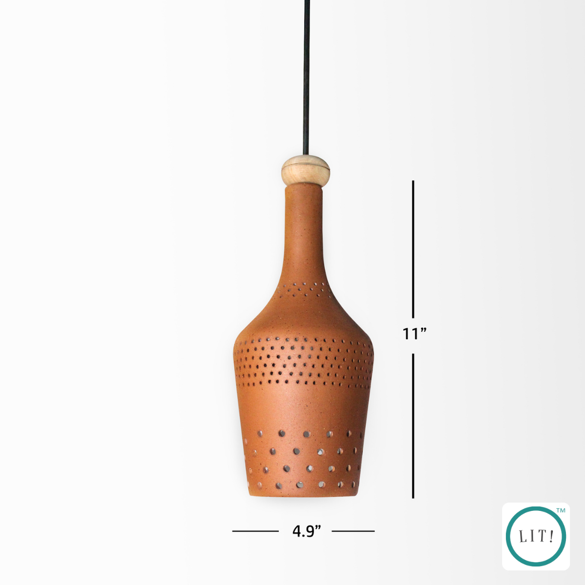 Handcrafted cheers pendant in natural terracotta