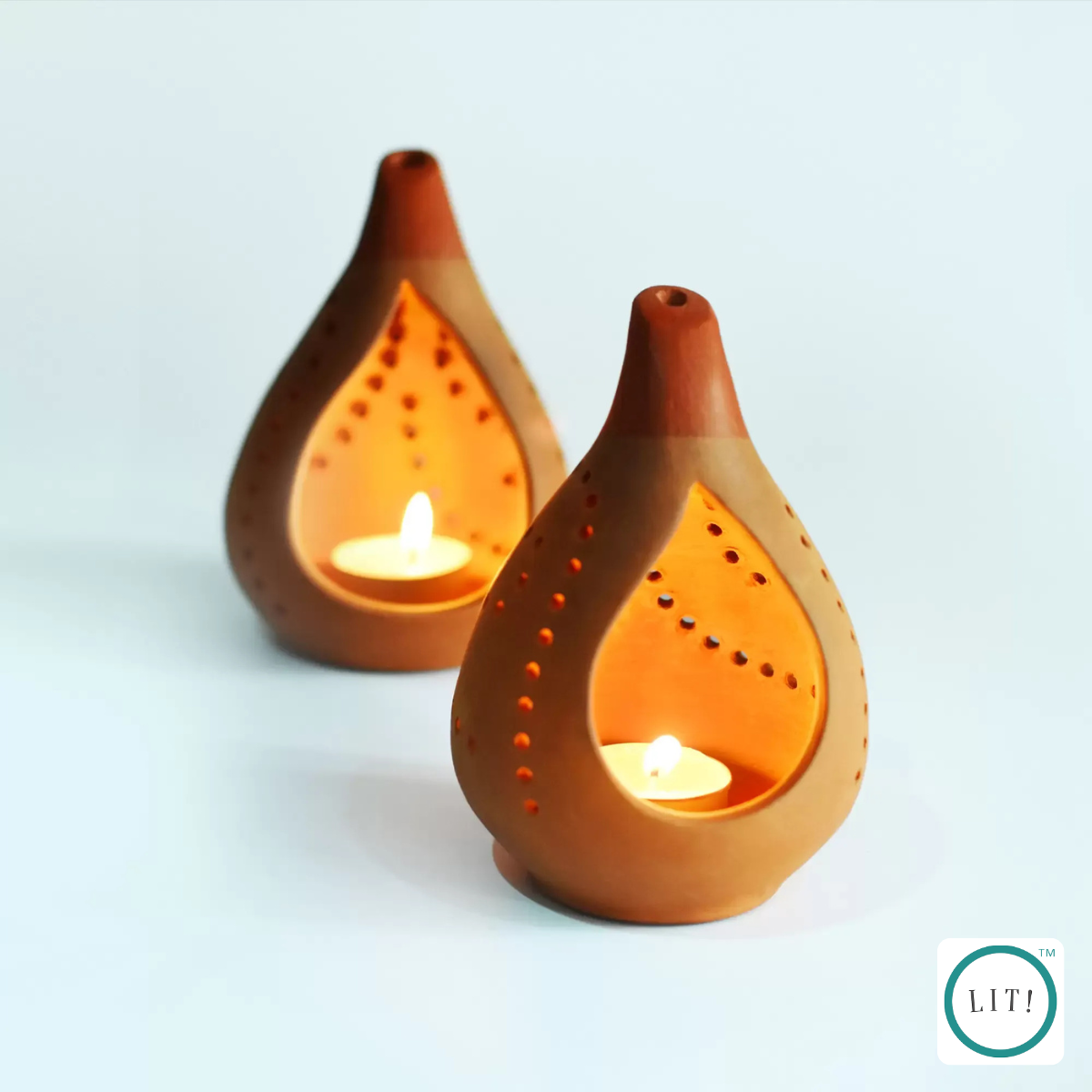Drova Terracotta Tealight Holder (Pack of 2)