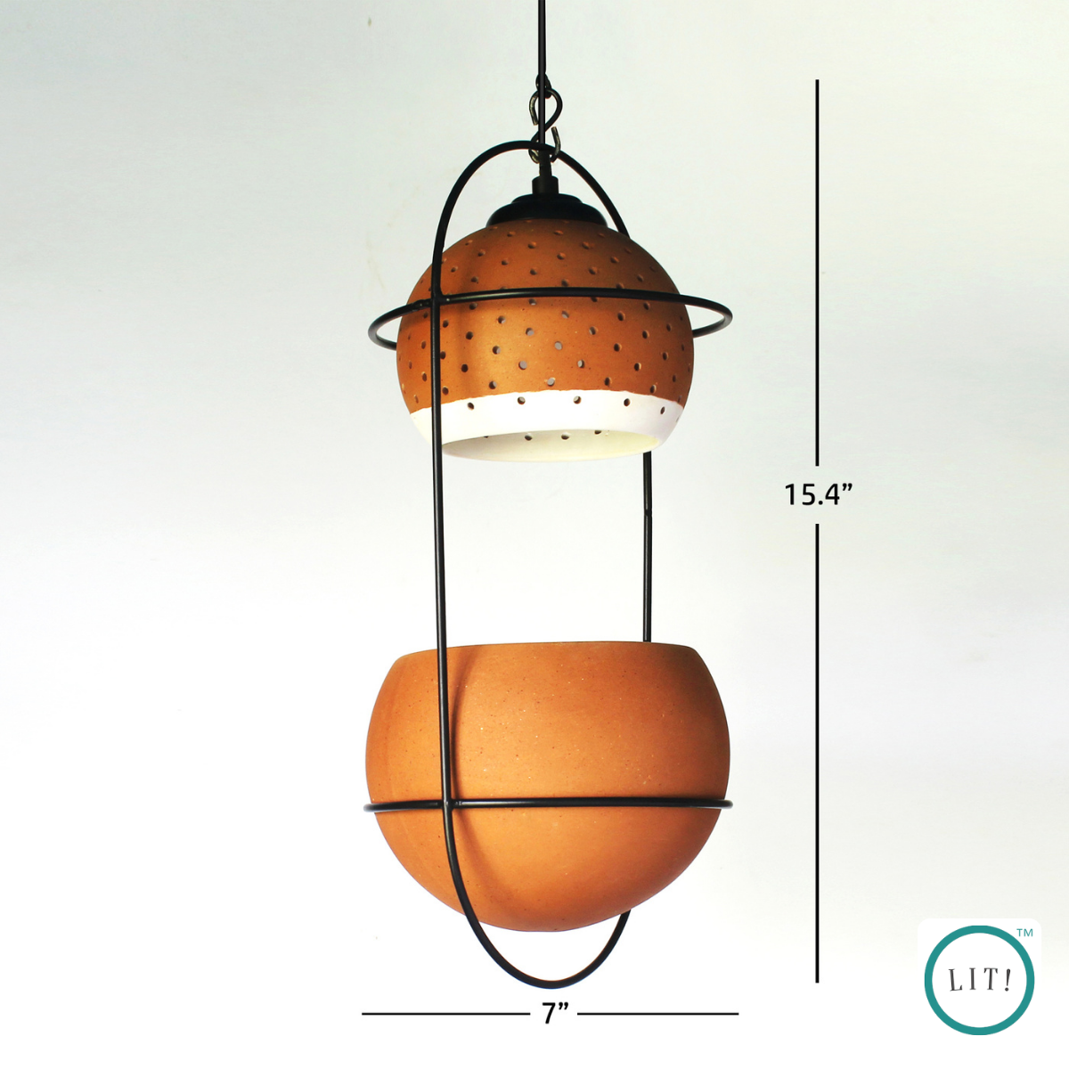 Multi-purpose terracotta light with planter feature