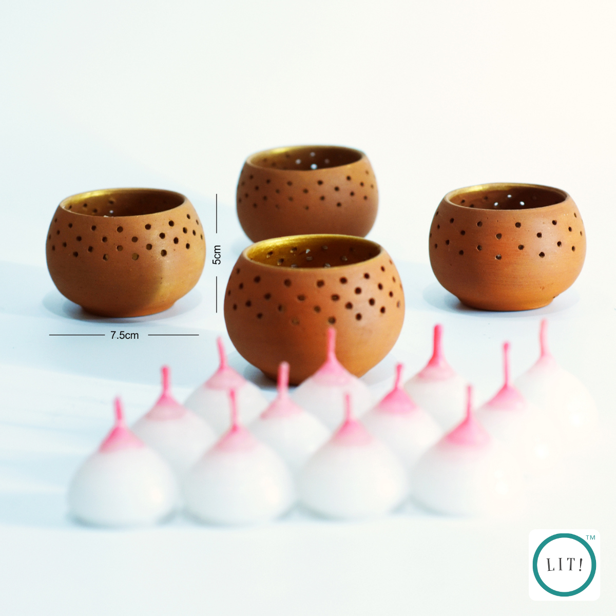 Pack of 2 Dome Terracotta Tealight Holder – Earthy Glow for Peaceful Spaces