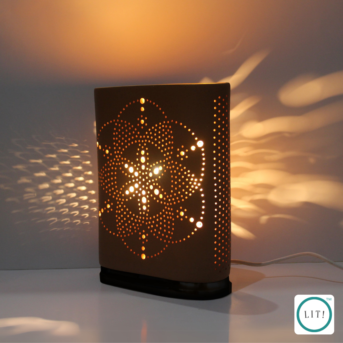 Handcrafted table lamp in earthy terracotta finish