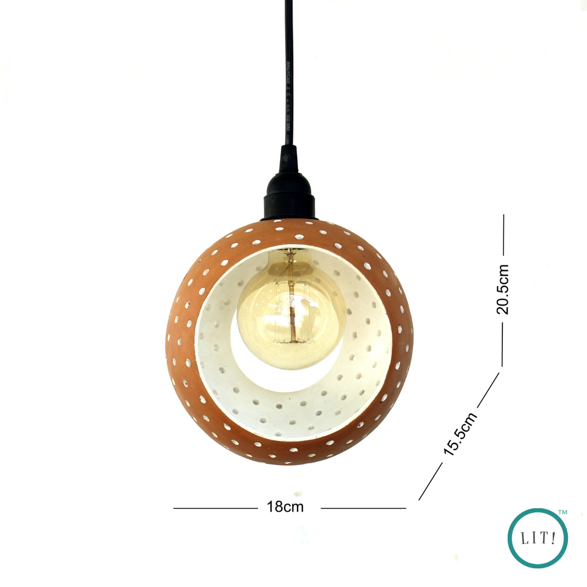 Round Shaped Milky White Terracotta Pendant Light
