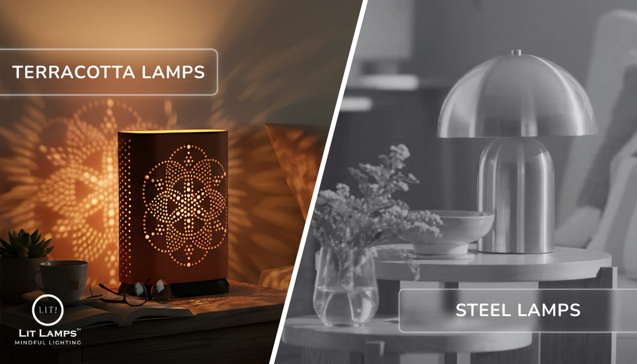 terracotta lamps vs steel lamps