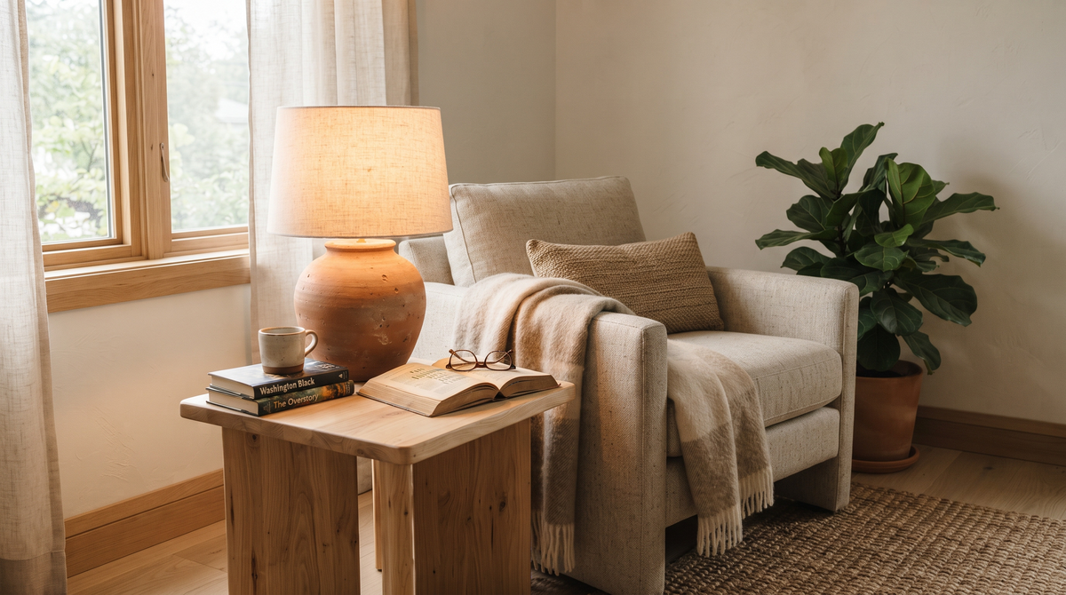 Terracotta Lamps for Reading Nooks and Home Libraries