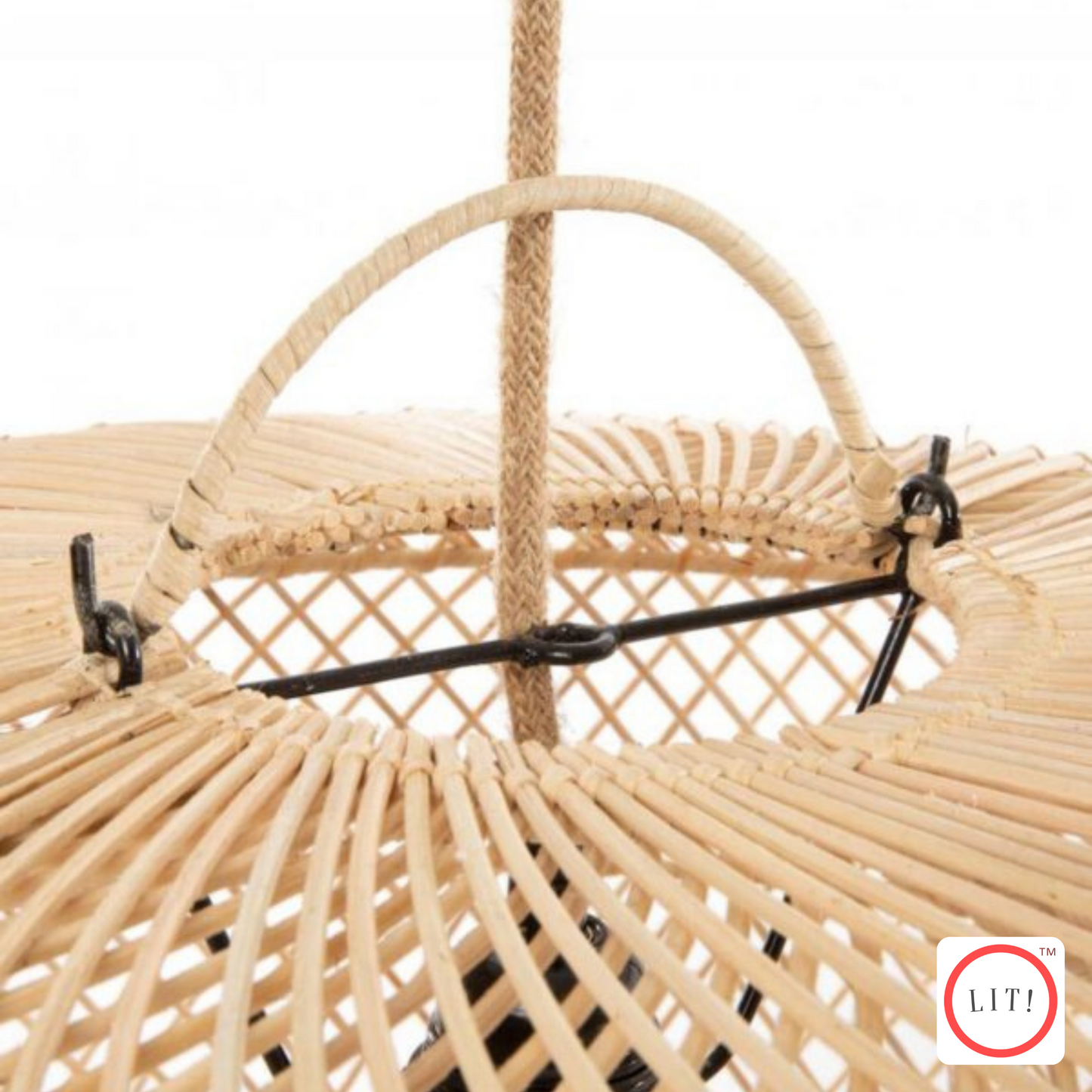 Round Shape Natural Rattan Wicker Vintage Lampshade