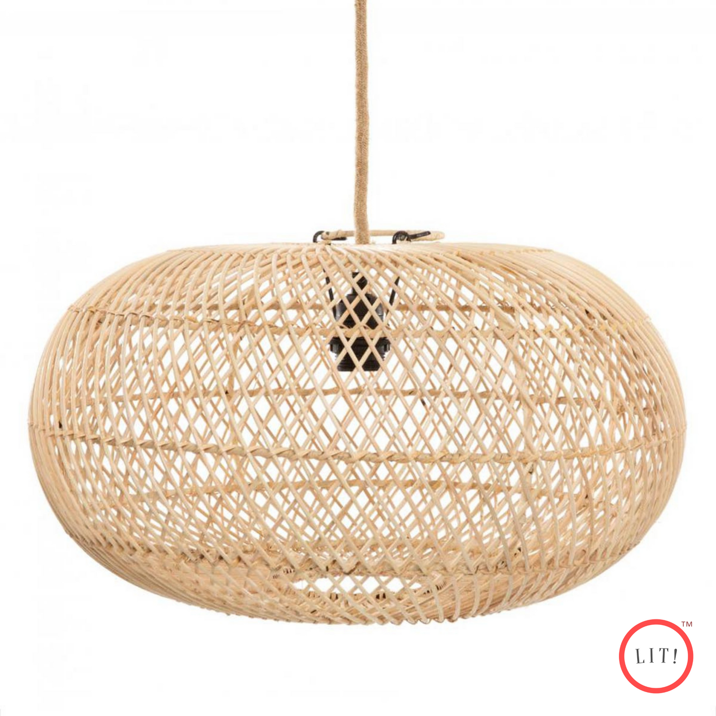 Round Shape Natural Rattan Wicker Vintage Lampshade