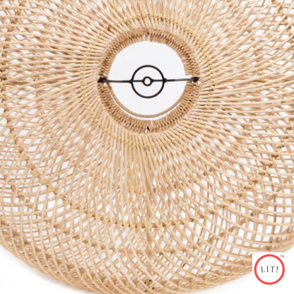 Round Shape Natural Rattan Wicker Vintage Lampshade