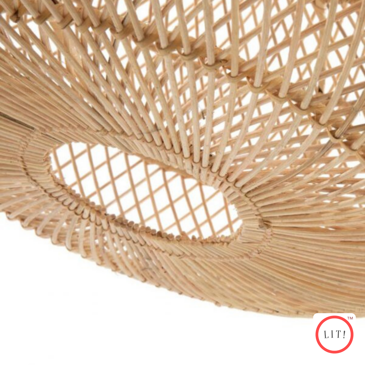 Round Shape Natural Rattan Wicker Vintage Lampshade