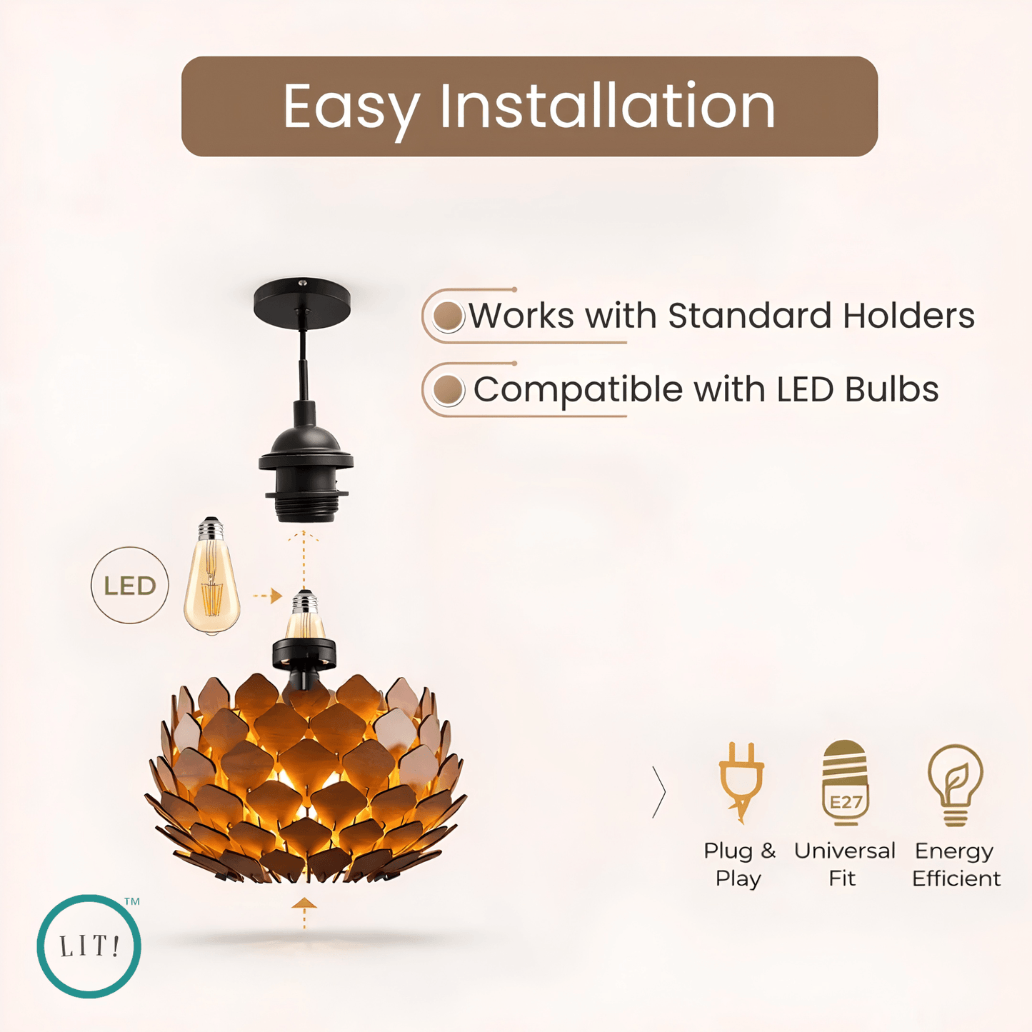 Petra Wooden Pendant Light