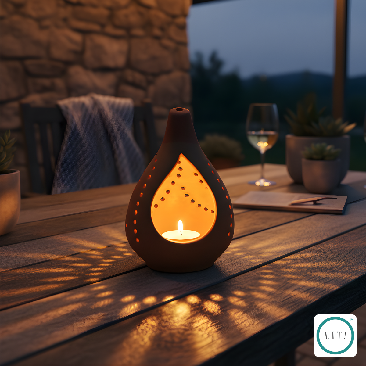 Drova Terracotta Tealight Holder (Pack of 2)