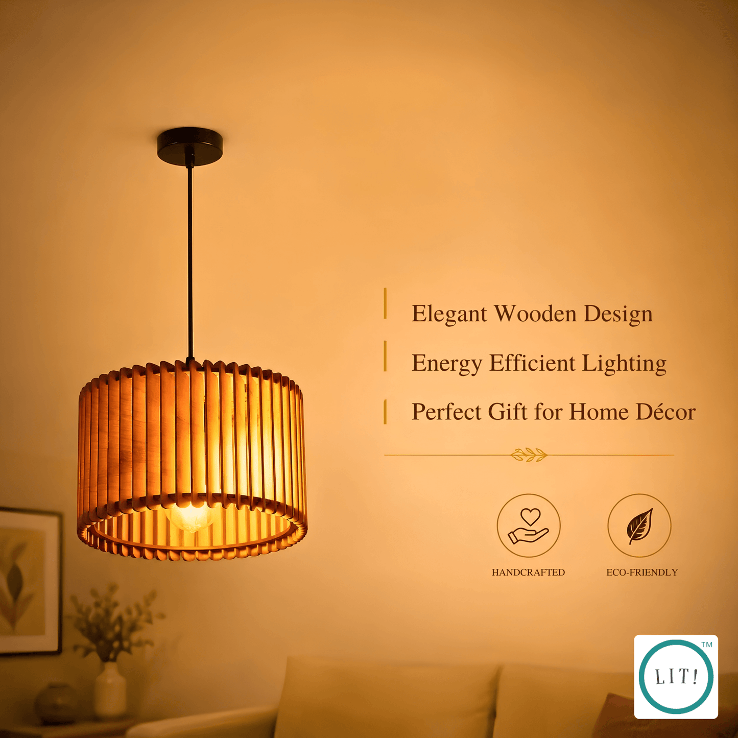 Helix Wooden Pendant Light