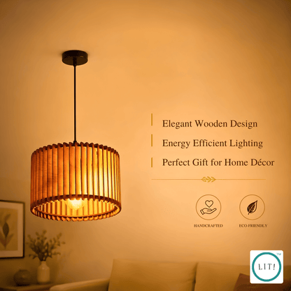 Helix Wooden Pendant Light