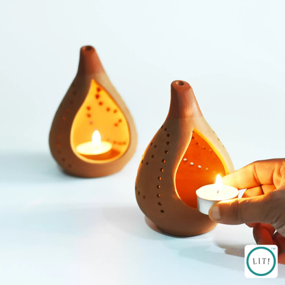 Drova Terracotta Tealight Holder (Pack of 2)