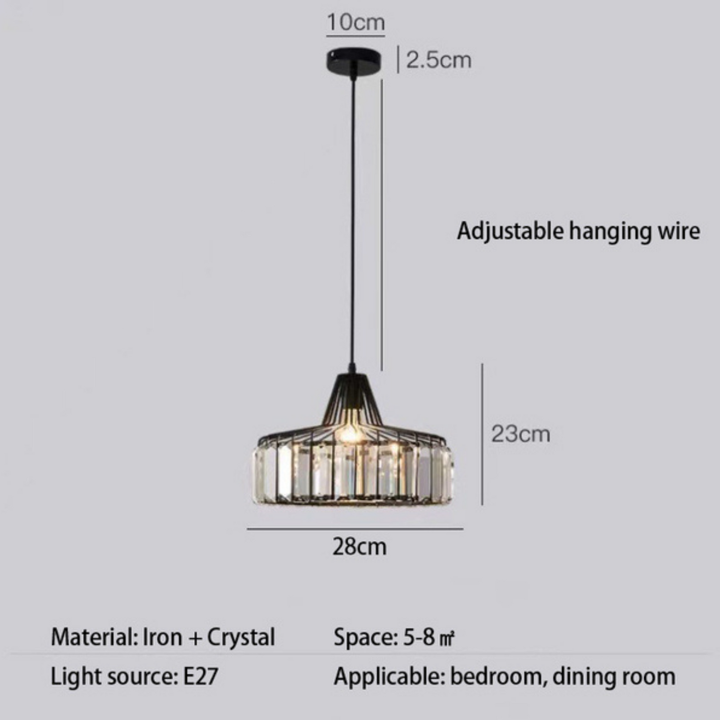 Nordic Retro LED K9 Crystal Light