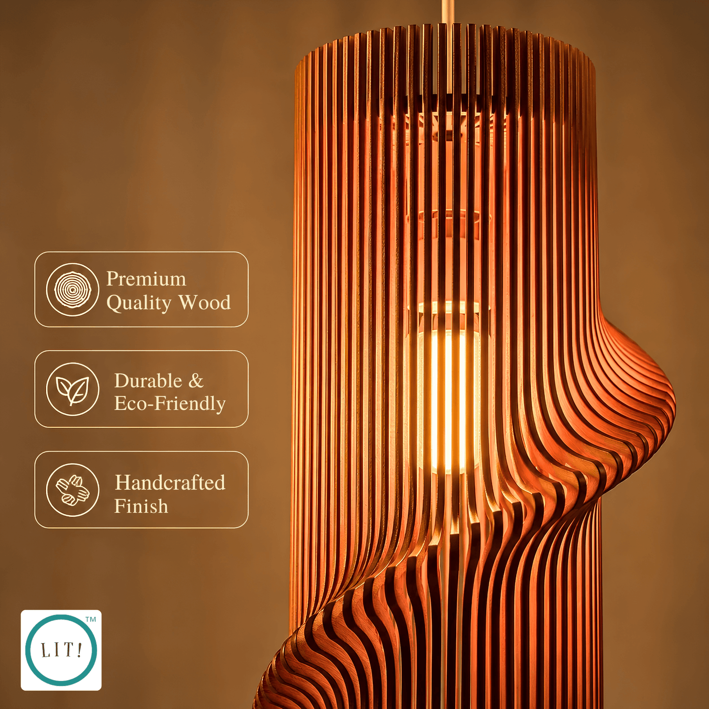 Caden Wooden Pendant Light
