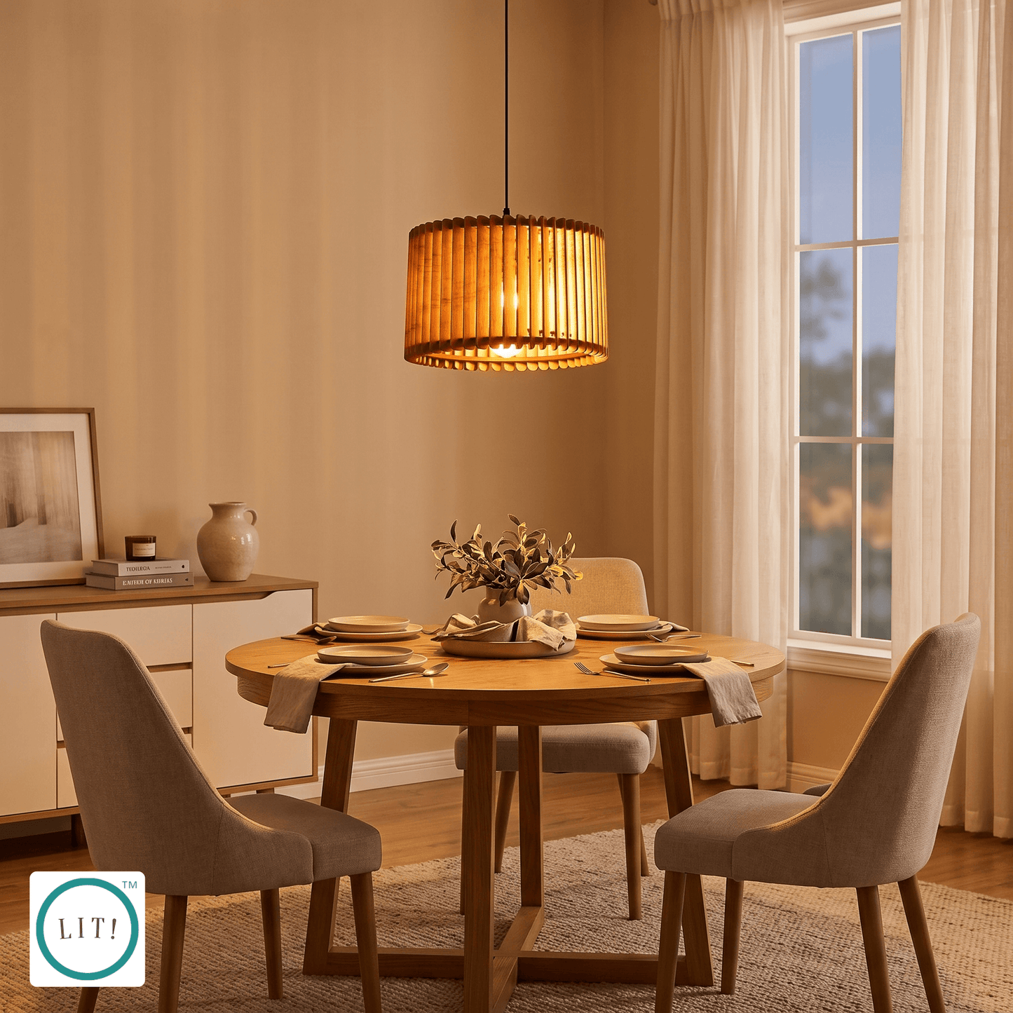 Helix Wooden Pendant Light