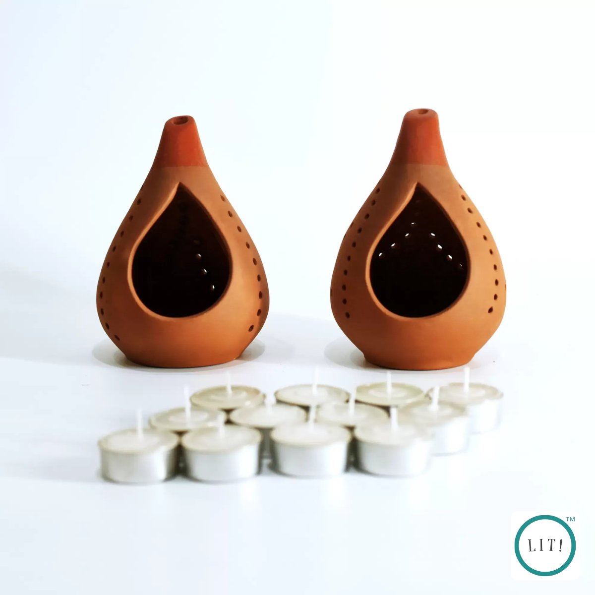 Drova Terracotta Tealight Holder (Pack of 2)