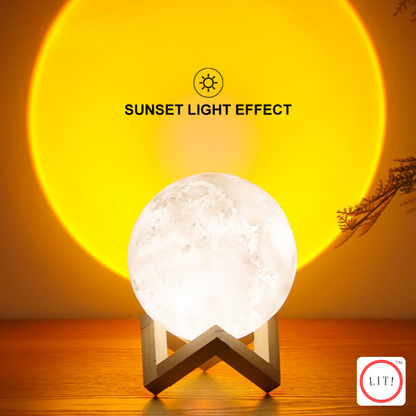 2 in 1 Rechargeable LED Sun Projection Moon Light