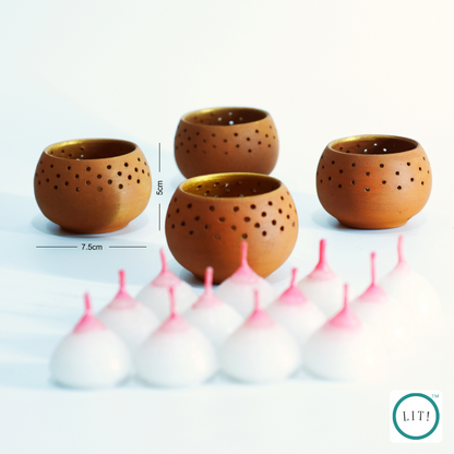 Pack of 2 Dome Terracotta Tealight Holder – Earthy Glow for Peaceful Spaces