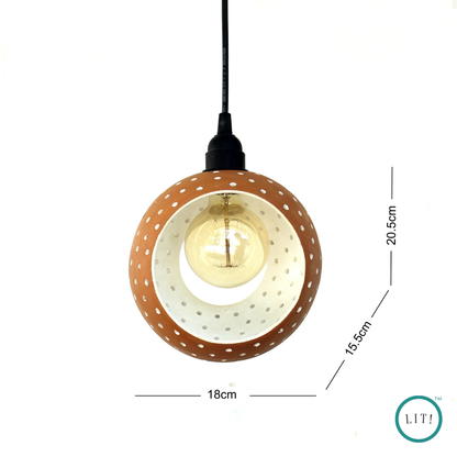 Round Shaped Milky White Terracotta Pendant Light