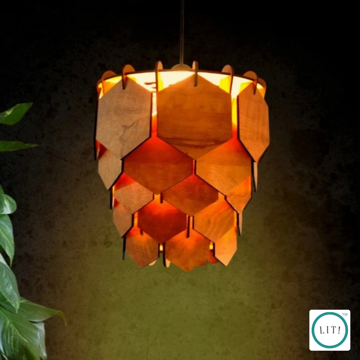 Hexa Wooden Pendant Lamp