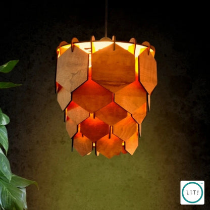 Hexa Wooden Pendant Lamp