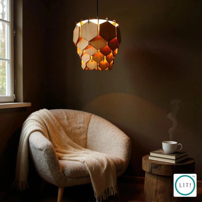Hexa Wooden Pendant Lamp