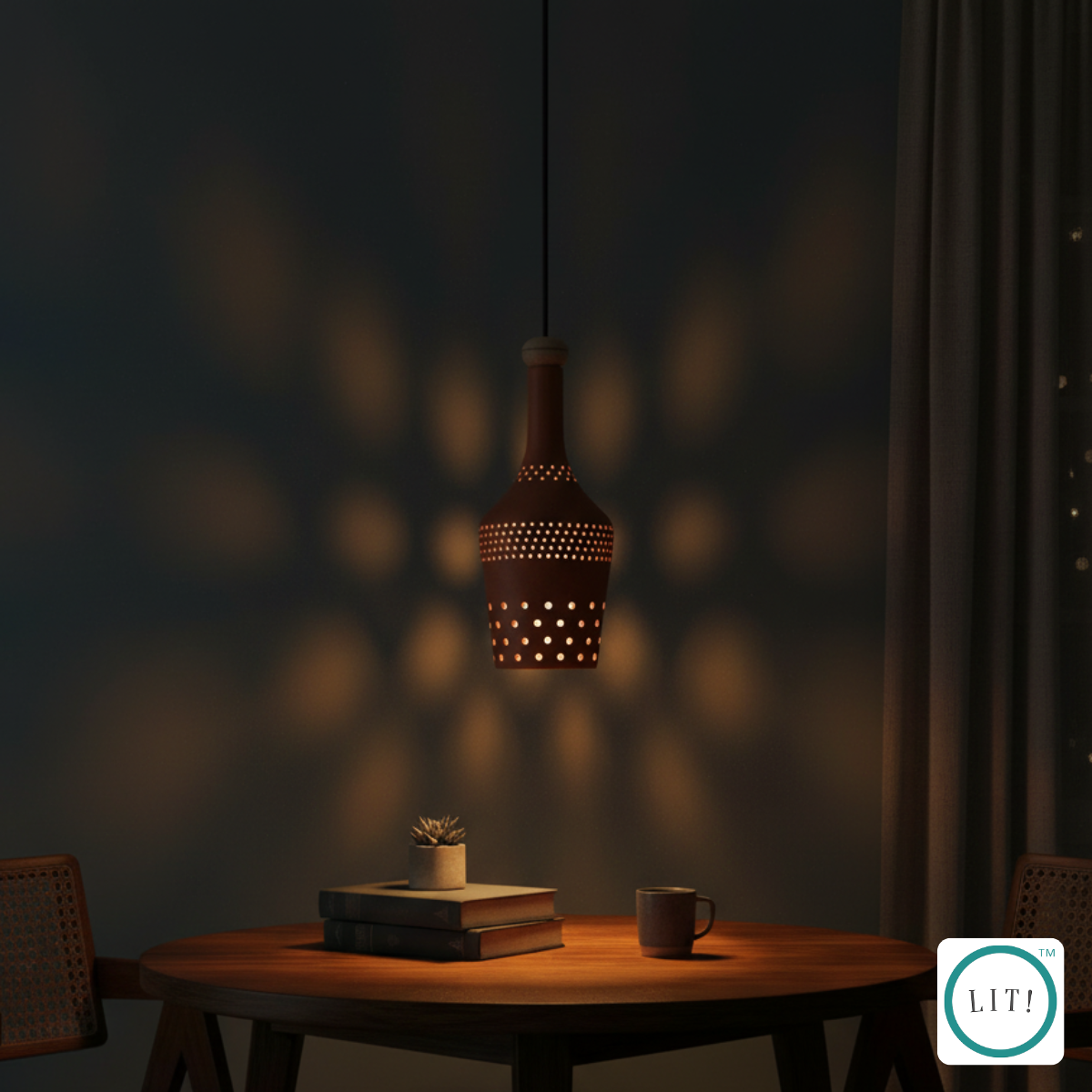 Terracotta Cheers Pendant Light – Handmade Rustic Hanging Lamp