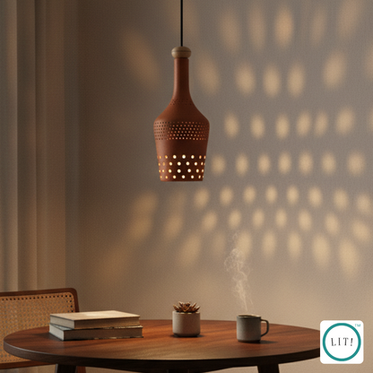 Terracotta Cheers Pendant Light – Handmade Rustic Hanging Lamp