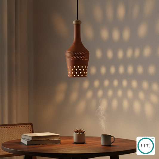 Terracotta Cheers Pendant Light – Handmade Rustic Hanging Lamp