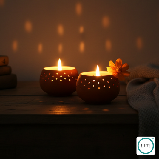 Pack of 2 Dome Terracotta Tealight Holder – Earthy Glow for Peaceful Spaces