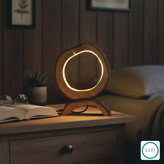Natural Wood Log Table Lamp – Rustic & Eco-Friendly Lighting