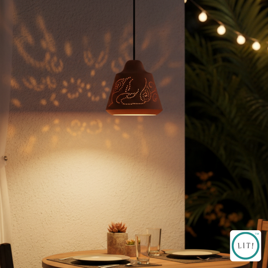 Bell Shaped Terracotta Pendant Light – Handcrafted Rustic Charm
