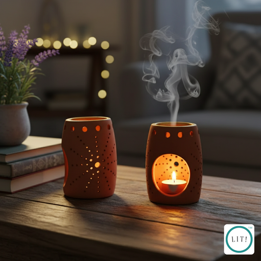 Pack of 2 Special Shaped Terracotta Tealight Candle Pod
