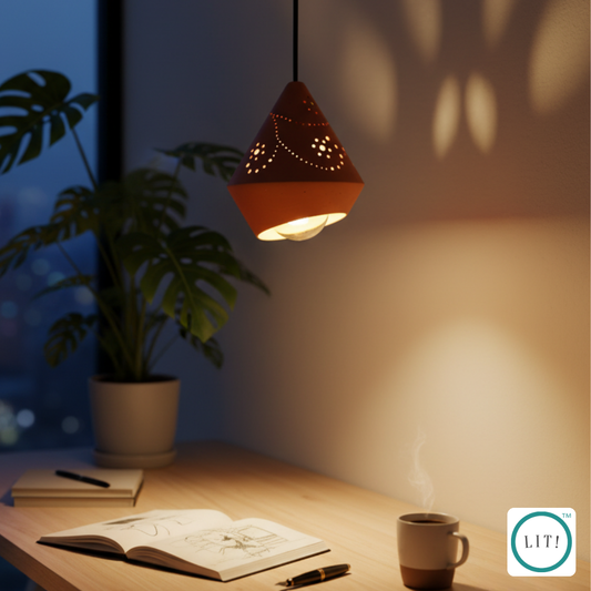 Kone Style Terracotta Pendant Light – Rustic Handcrafted Elegance