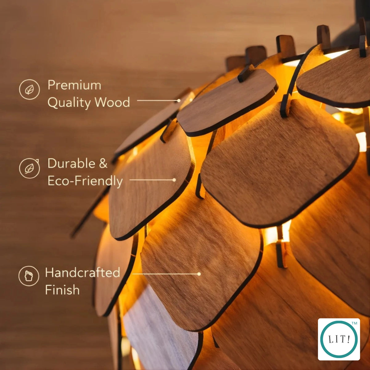Nivara Wooden Pendant Light