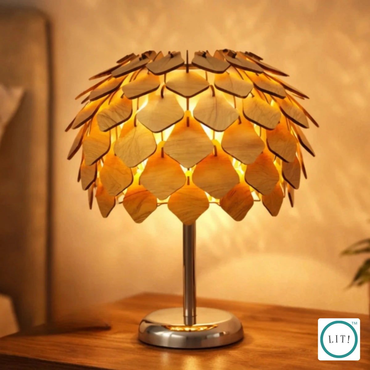 Pinea Wooden Table Lamp
