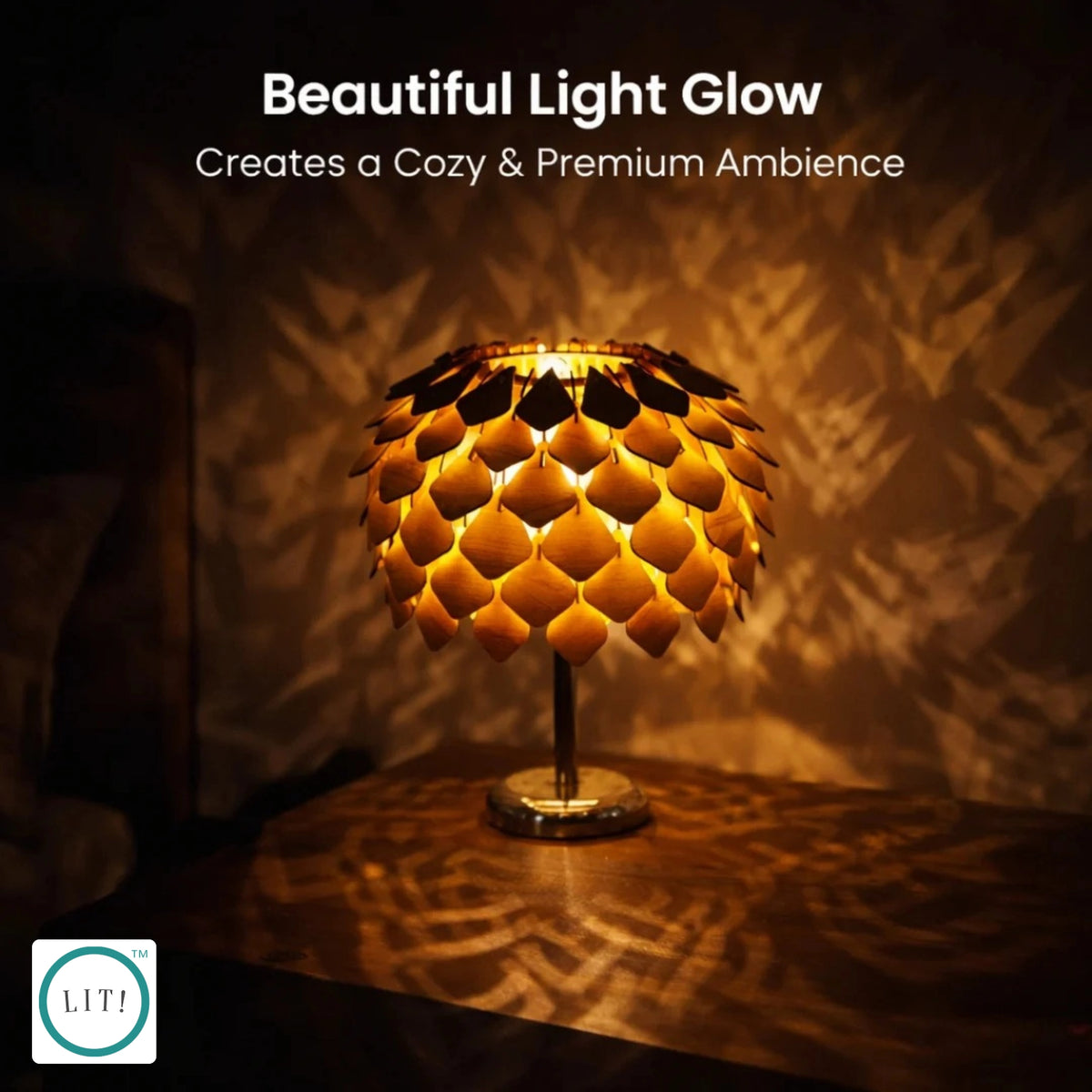 Pinea Wooden Table Lamp