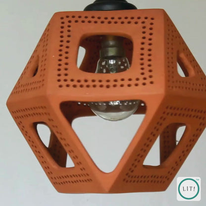 Diamond Style Terracotta Pendant Light – Handcrafted Rustic Elegance