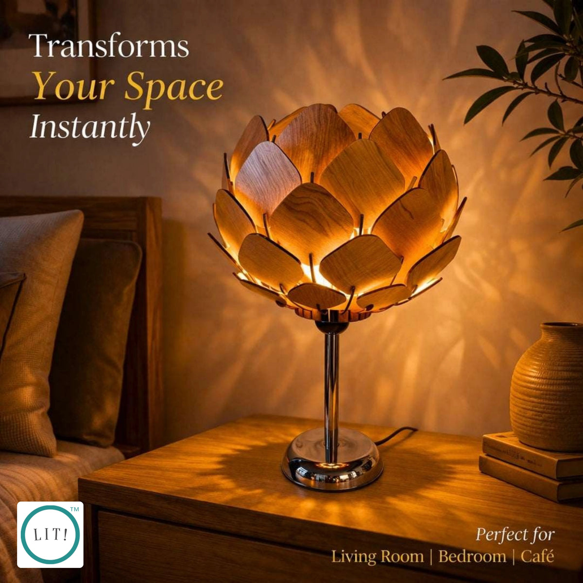 Lotara Wooden Table Lamp