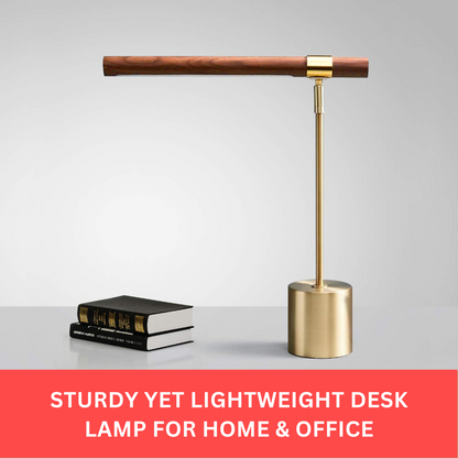 Slim Wood Brass Modern Adjustable Table Lamp