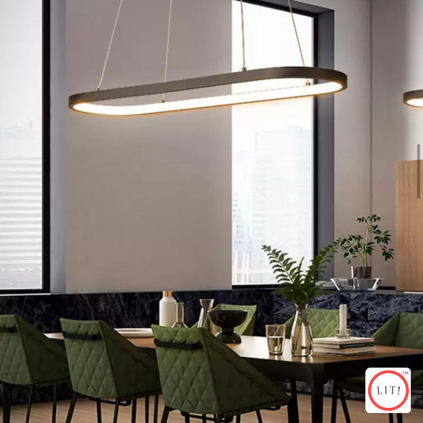 Modern LED Eclair Oval-Shaped Chandelier