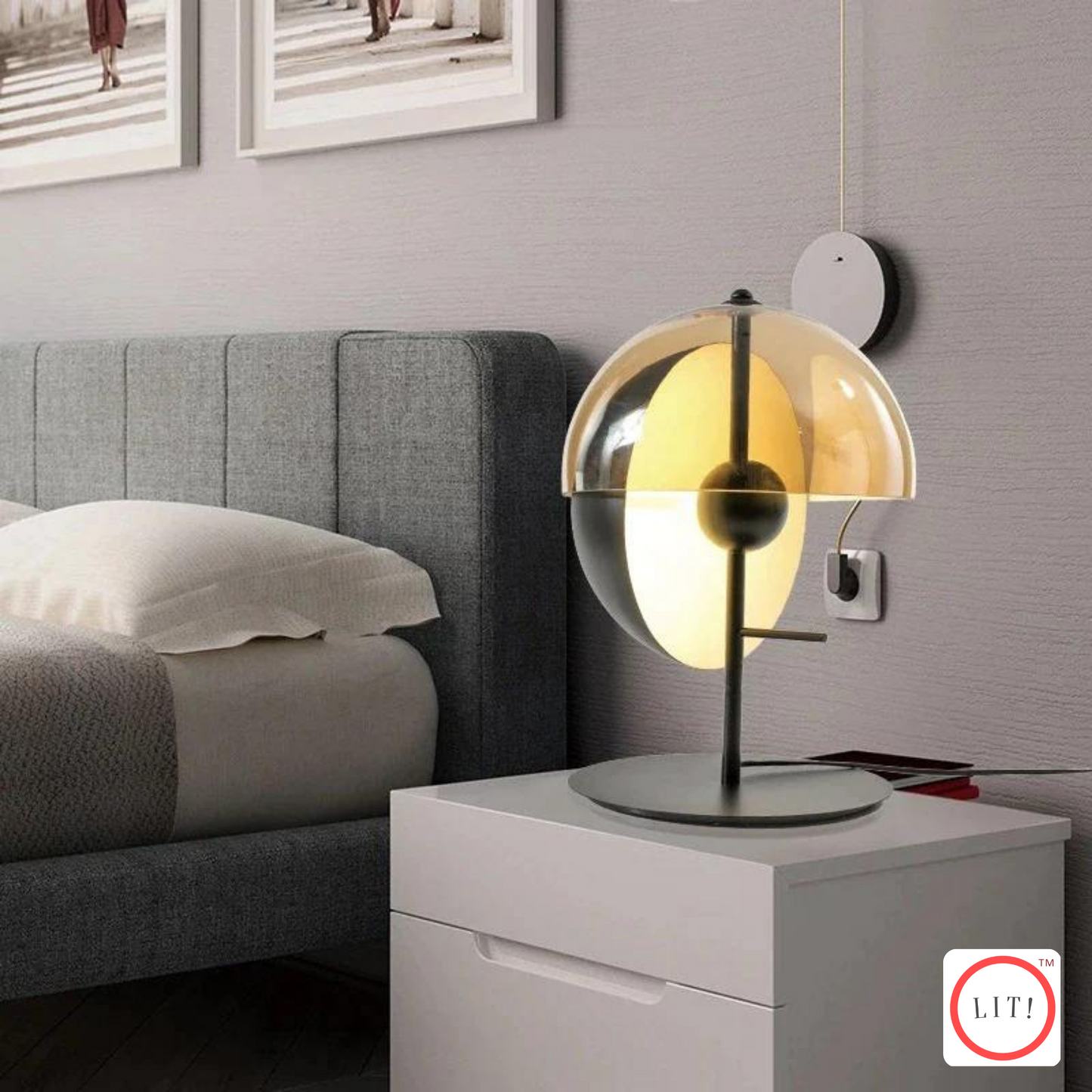 Creative Glass Personality Semi-Circular LED Table Lamp