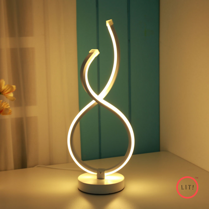 S-shaped LED Spiral Bedside Table Lamp