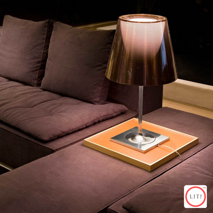 Italian Chrome Acrylic Led Table Lamp