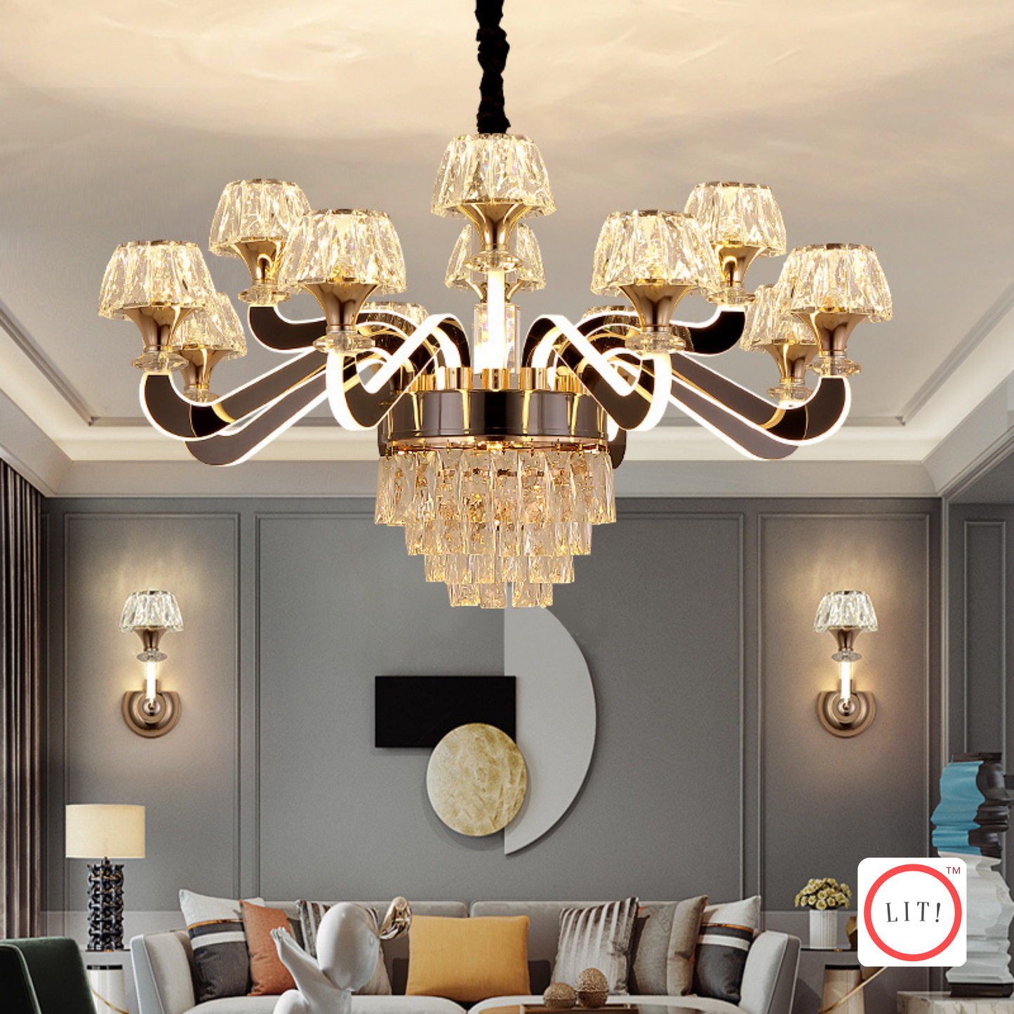 8+4 Heads Luxury Crystal Chandelier